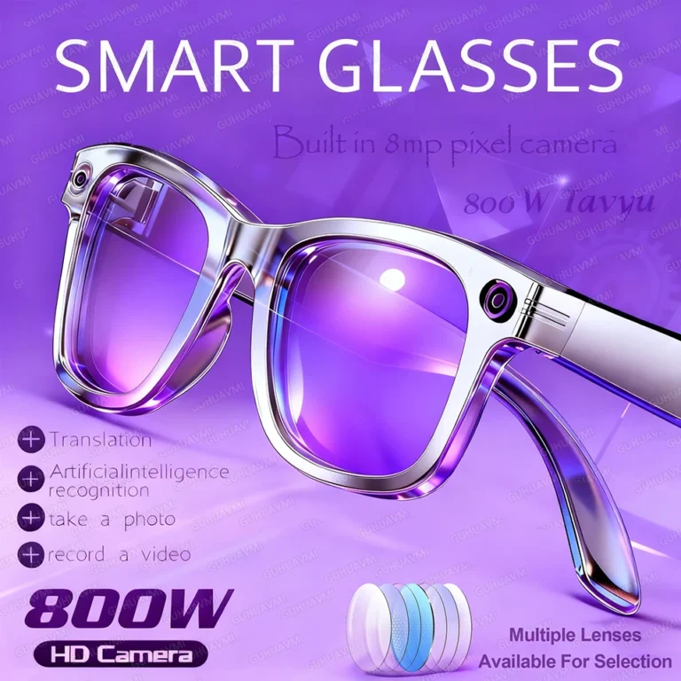 Nowe inteligentne okulary z kamerą 8MP, AI, tłumaczeniem i połączeniami, okulary przeciwsłoneczne męskie i damskie, korekcyjne - zdjęcie 1