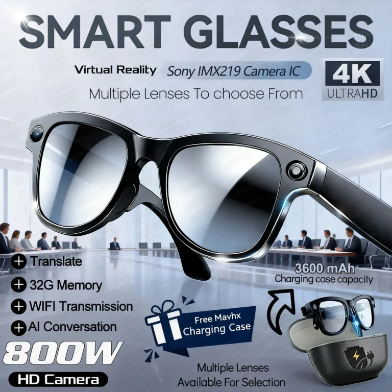 Nowe okulary inteligentne z kamerą 800W 4K HD, powerbank 3600mAh, tłumaczenie 100+ języków, nagrywanie wideo, odtwarzanie muzyki, rozmowy telefoniczne - zdjęcie 1