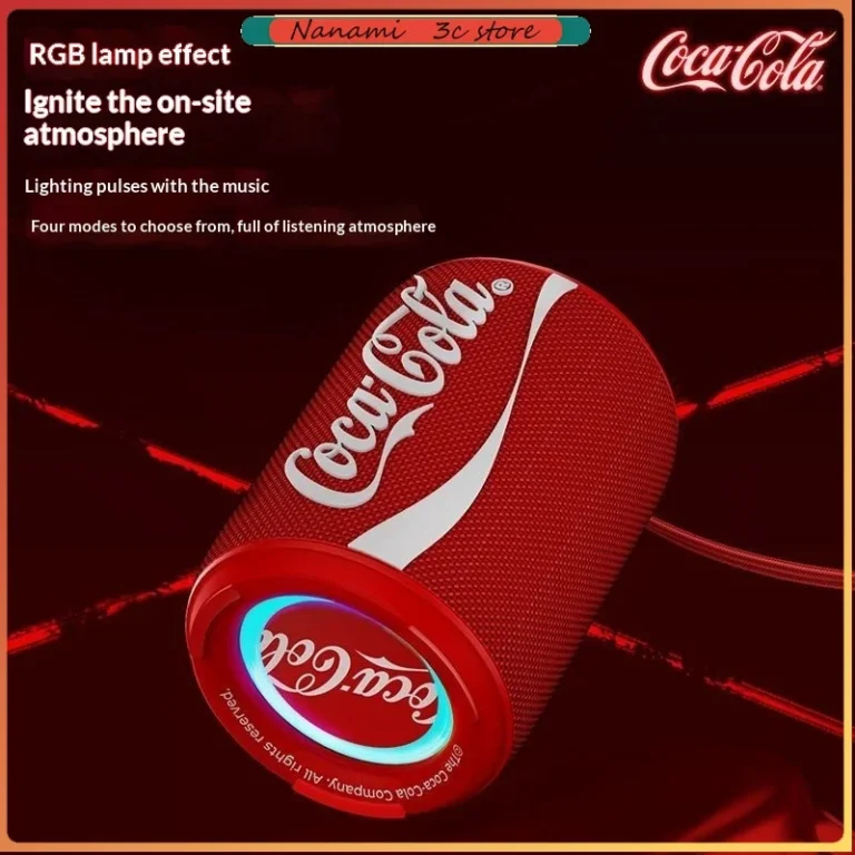 Nowy głośnik Bluetooth Coca-Cola z aktywacją głosową, oświetleniem RGB, Bluetooth 5.4 i gniazdem na kartę, przenośny - zdjęcie 1