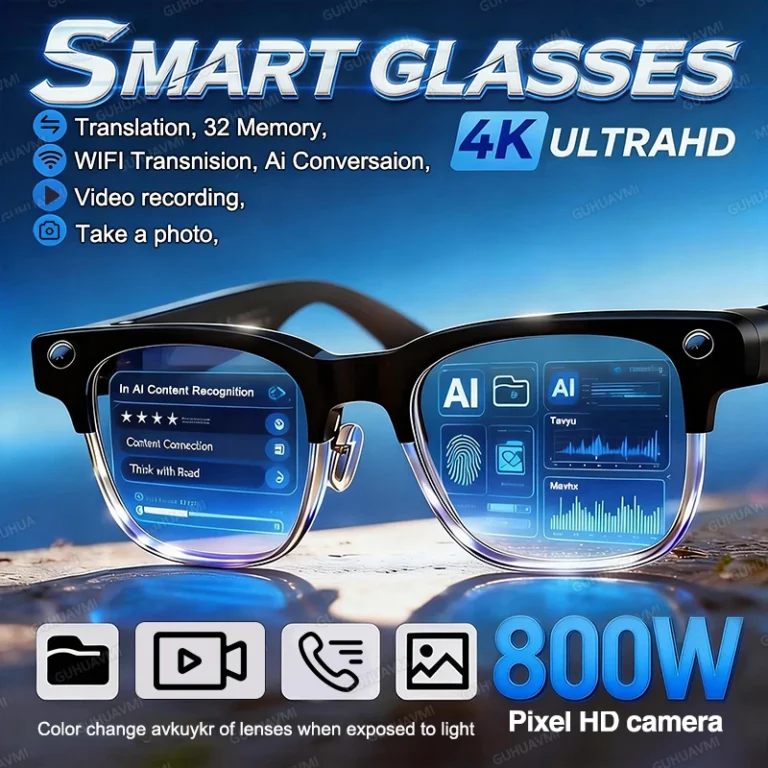 Okulary inteligentne 2026New z kamerą 800W, nagrywaniem wideo, AI, Bluetooth i tłumaczeniem, okulary przeciwsłoneczne męskie - zdjęcie 1