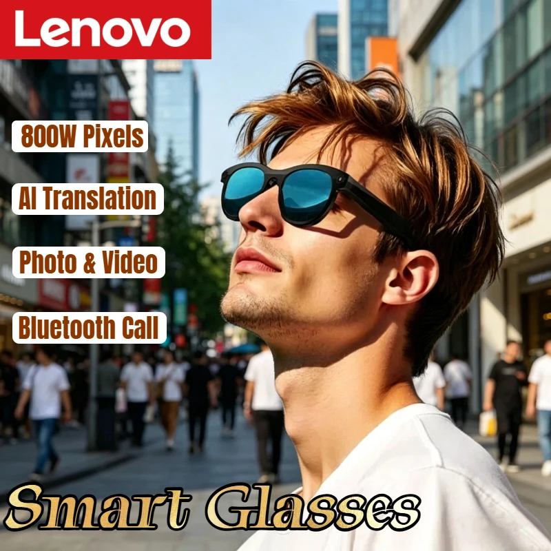 Okulary Lenovo Smart AI Pixels HD ze zmianą koloru, kamerą, tłumaczenie…