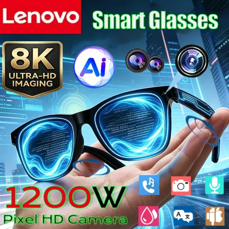 Okulary przeciwsłoneczne Lenovo AI 8K z kamerą, dotykowe, nagrywanie zdjęć, asystent głosowy, tłumacz, muzyka, bezprzewodowe Bluetooth, inteligentne - zdjęcie 1