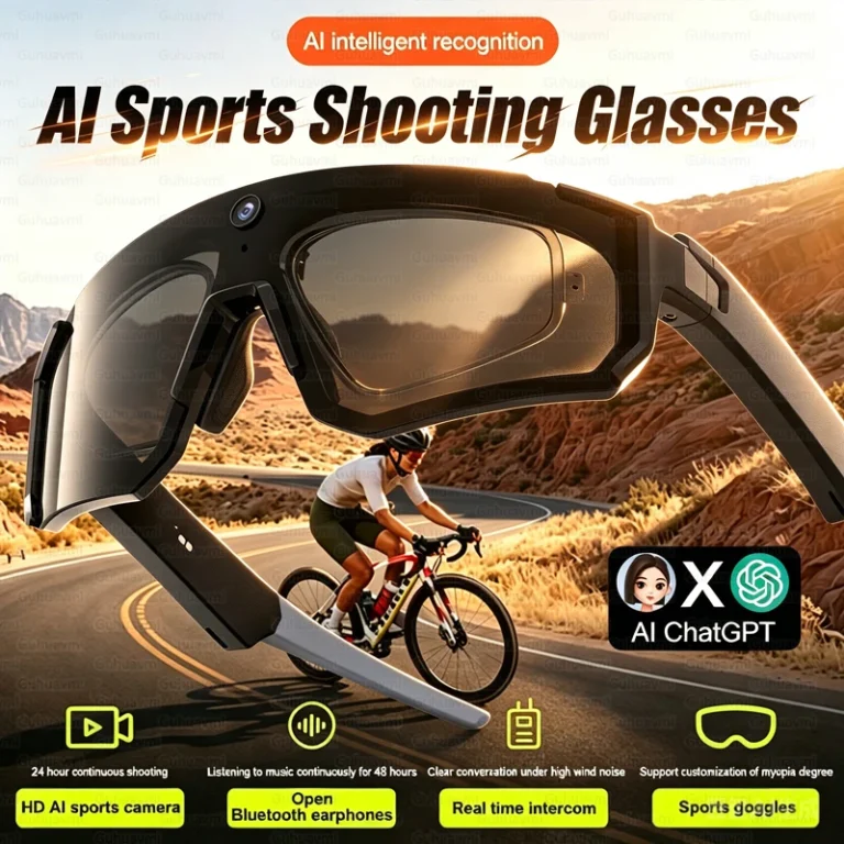 Okulary sportowe AI 2026 do nagrywania i zdjęć, kamera 800W HD, stabilizacja obrazu, wiatroodporne okulary rowerowe - zdjęcie 1