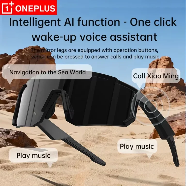 OnePlus AI Inteligentne Okulary Słuchawki 2w1 Bluetooth Czarne Wiatrówki do Jazdy na Rowerze - zdjęcie 1