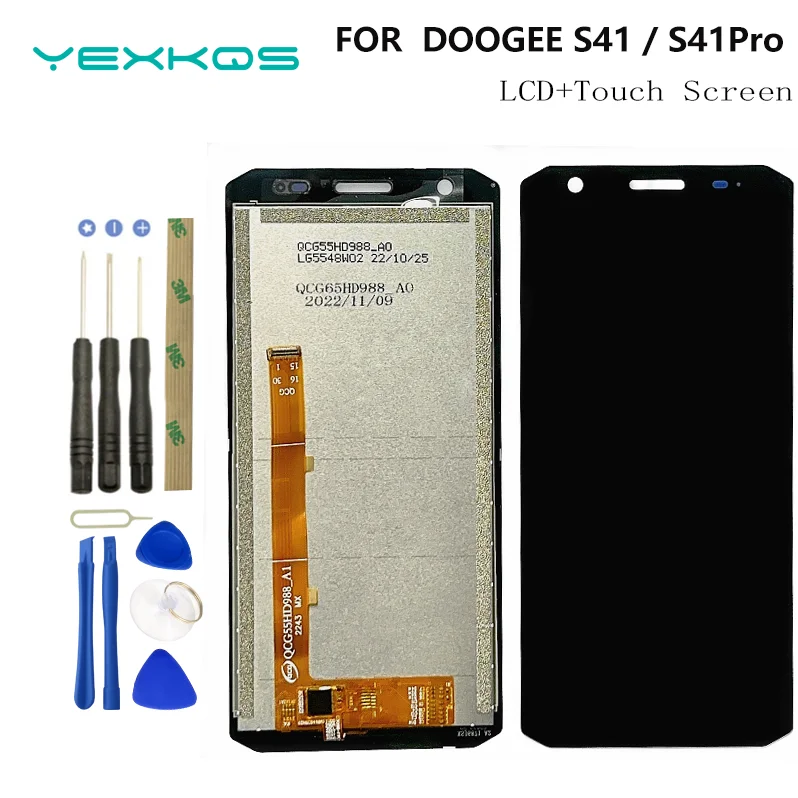 pod kątem Doogee S41 S41 Pro ekran LCD wyświetlacz montaż digitizera ekranu dotykowego telefonu
