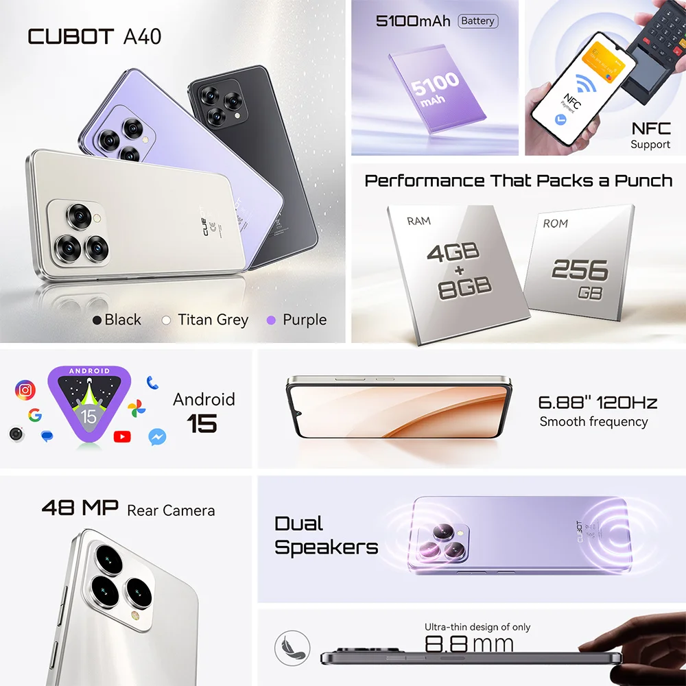 Smartfon Cubot Android 15 A40