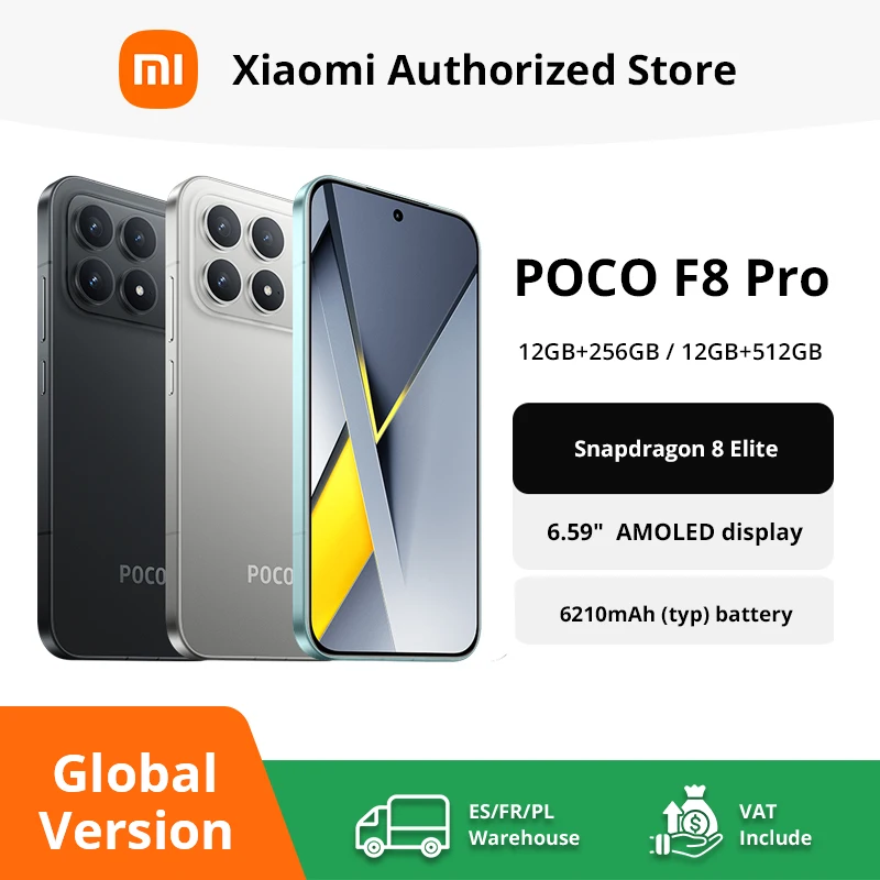 Smartfon POCO F8 Pro 5G Snapdragon ® 8 Elite 6,59-calowy wyświetlacz AM…