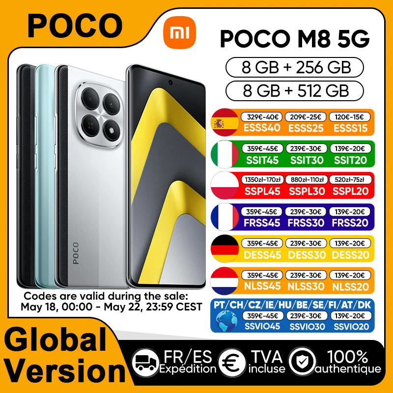 Smartfon POCO M8 5G z procesorem Snapdragon ® Platforma 6 Gen 3, ekran…