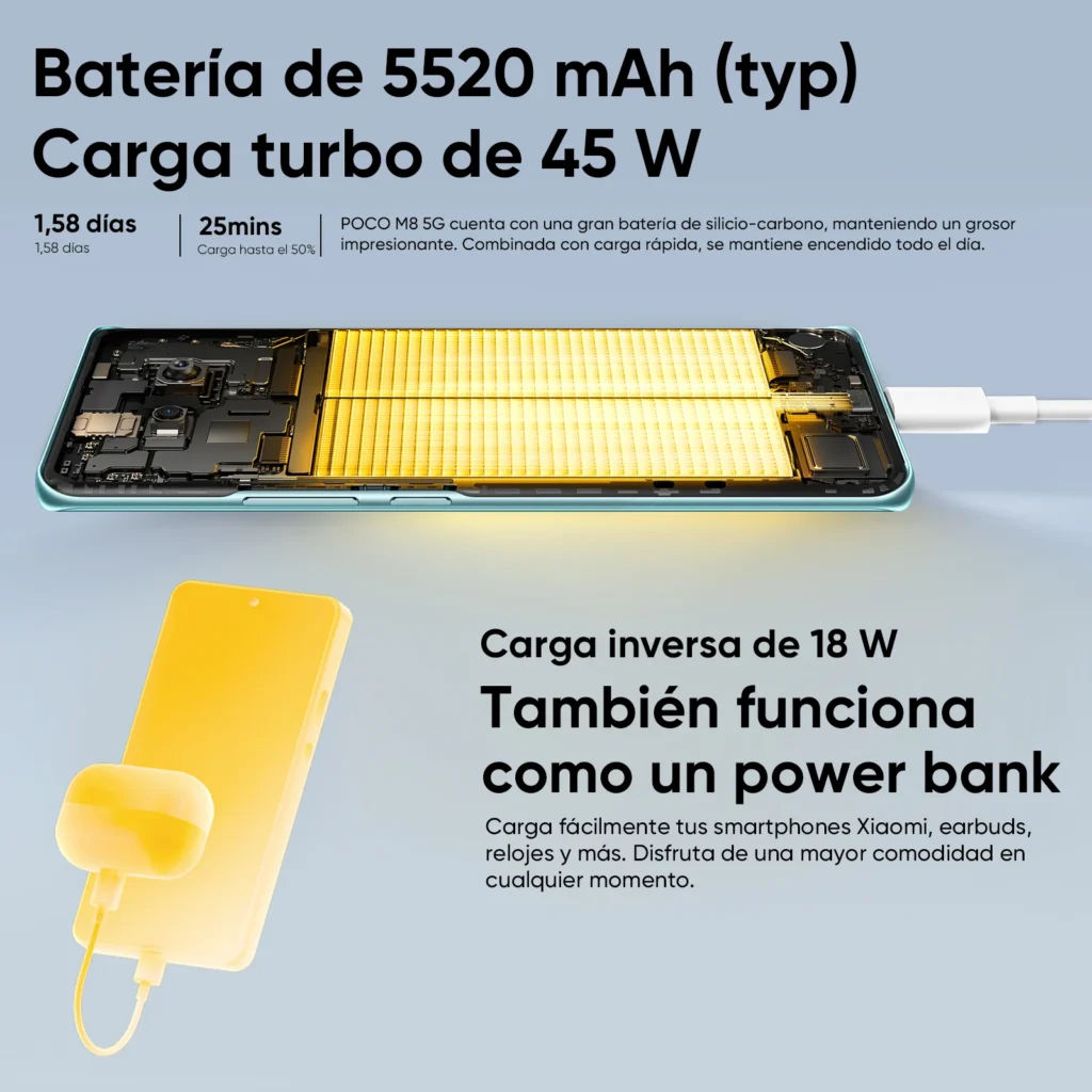 Smartfon POCO M8 5G z procesorem Snapdragon ® Platforma 6 Gen 3, ekran…