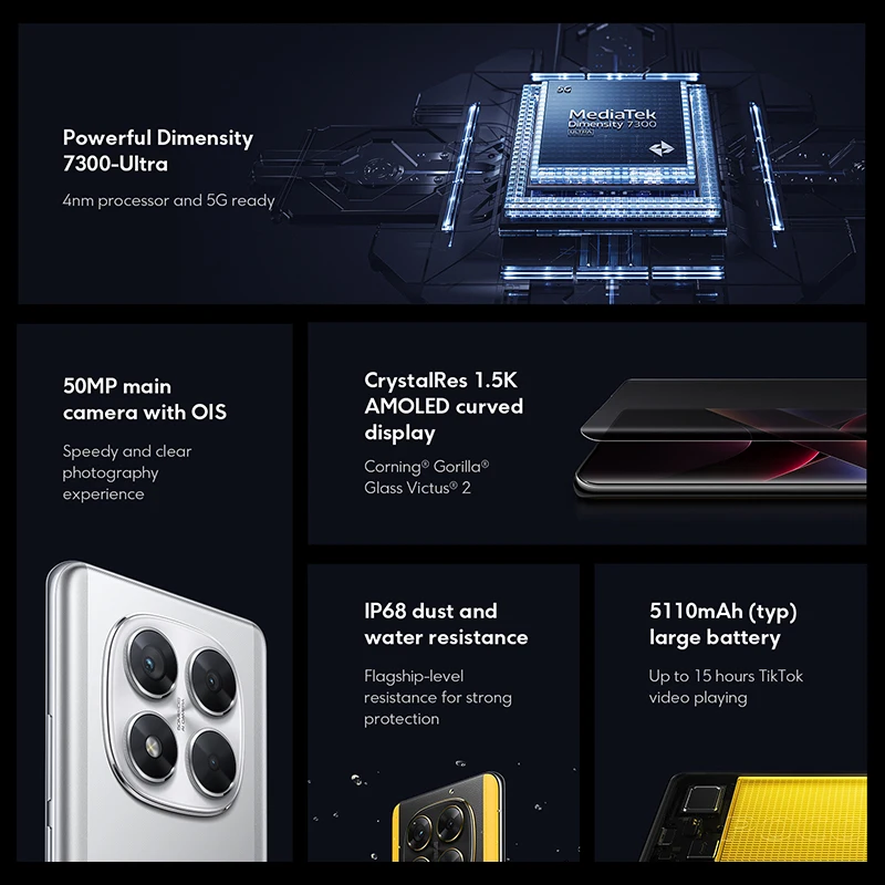Smartfon Poco X7 z procesorem Dimensity 7300-Ultra, 6,67-calowym zakrzy…