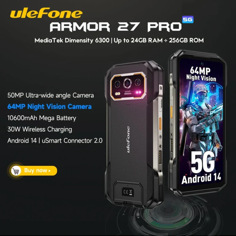 Ulefone Armor 27 Pro 5G Wytrzymały telefon Smartfon Android 14 - zdjęcie 1