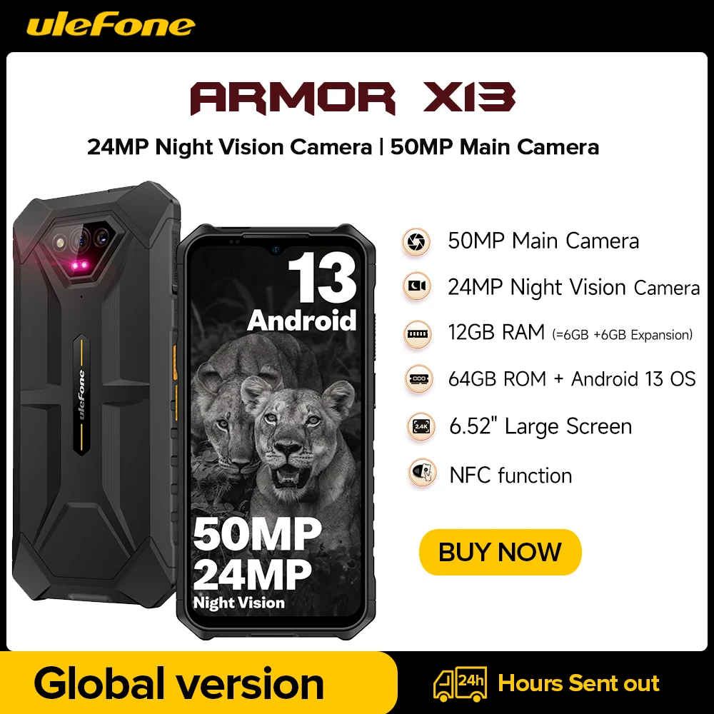 Ulefone Power Armor X13 Wytrzymały, wodoodporny smartfon +64G Android 1…