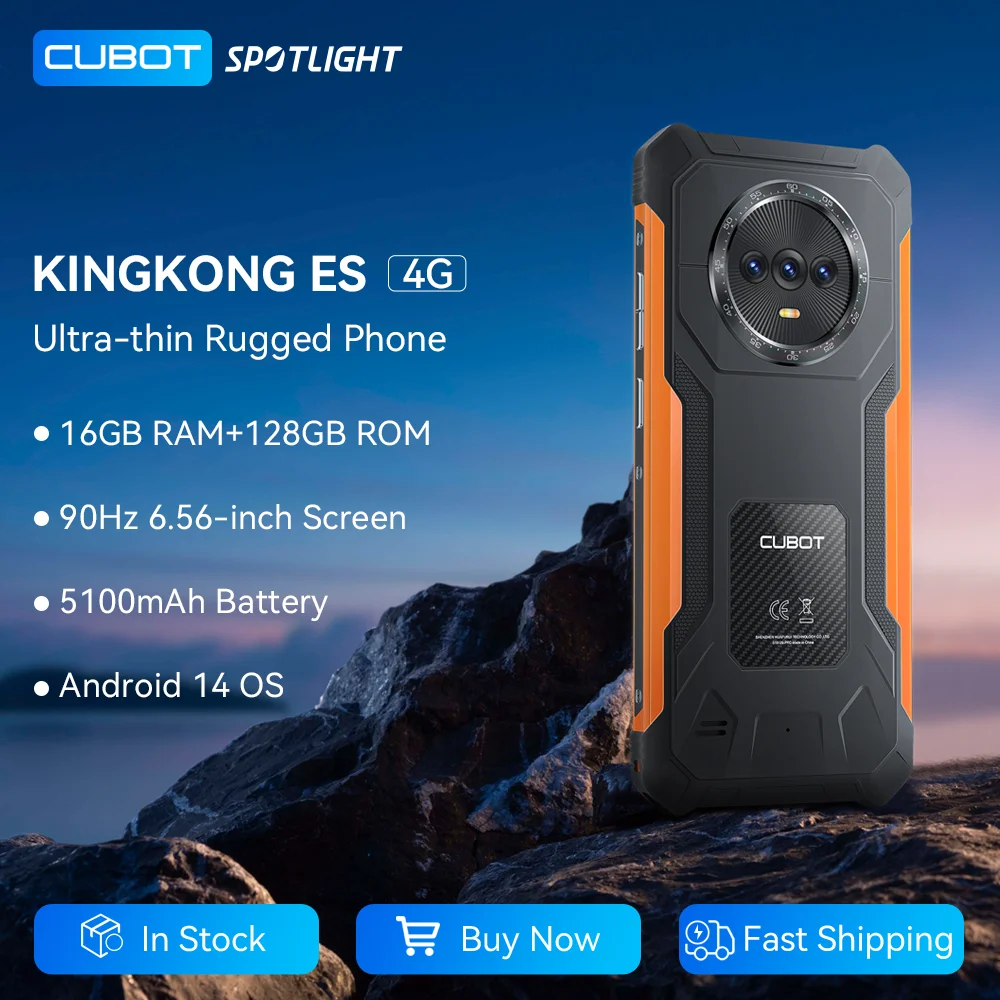 Ultracienki, wytrzymały smartfon z Androidem Cubot King Kong ES, ekran…