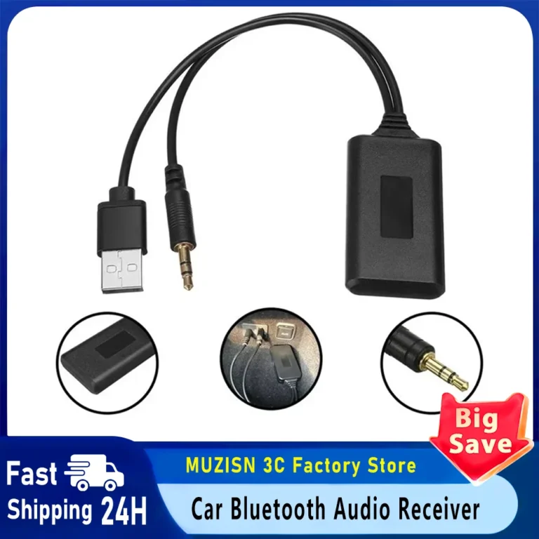 Uniwersalny samochodowy bezprzewodowy odbiornik Bluetooth 5.0, adapter USB 3,5 mm Aux do odtwarzania muzyki - zdjęcie 1