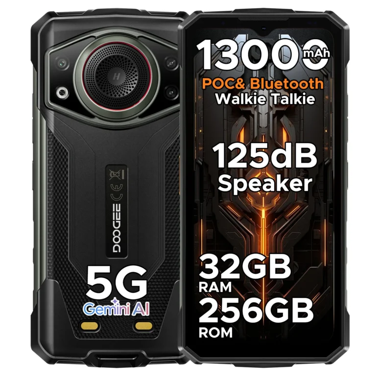 Wytrzymały odblokowany smartfon 5G DOOGEE Fire 7 Ultra Bateria 13000mAh/Szybkie ładowanie 33W Telefon odporny 8GB+256GB(2TB TF) Wyświetlacz 6,6” HD+ 90Hz - zdjęcie 1