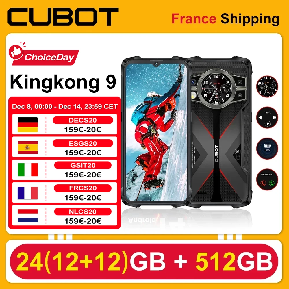 Wytrzymały smartfon Cubot Kingkong 9, 24 (12+12) GB + , 6,58 cala, ()…