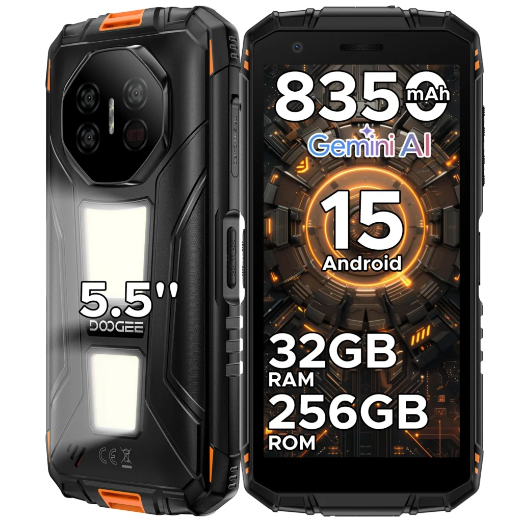Wytrzymały smartfon DOOGEE Fire 3 Max z Androidem 15, 32GB+256GB/2TB, bateria 8350mAh, telefon wzmocniony, 48MP+20MP z noktowizorem, IP68/IP69K