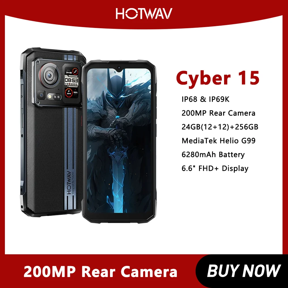 Wytrzymały telefon HOTWAV Cyber 15 6.6 FHD + PixSmart G99 Smartfon Ultr…