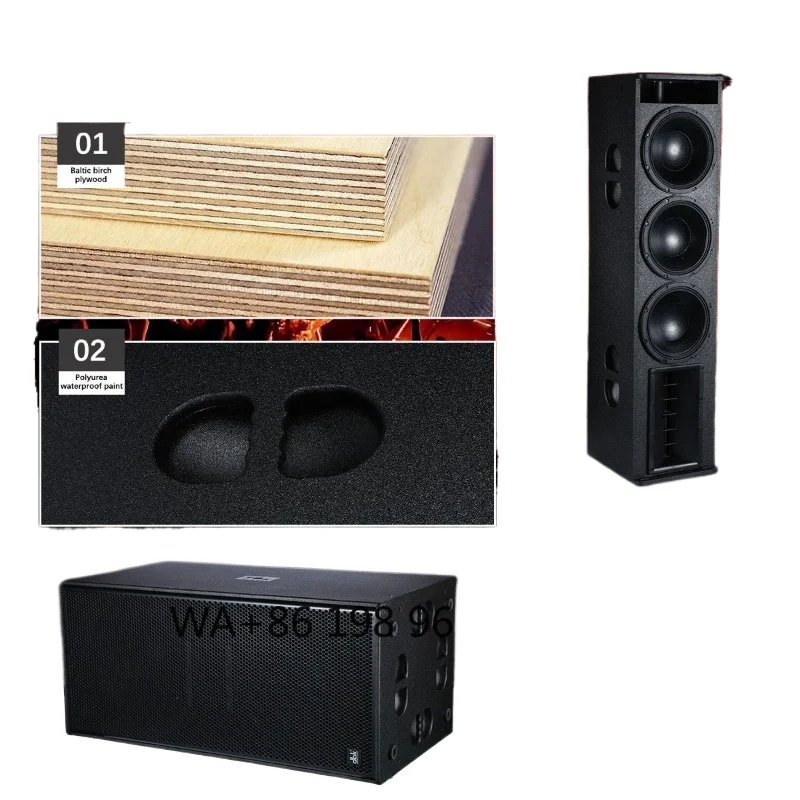 Zestaw audio DJ: głośnik kolumnowy 3×10″, subwoofer podwójny…