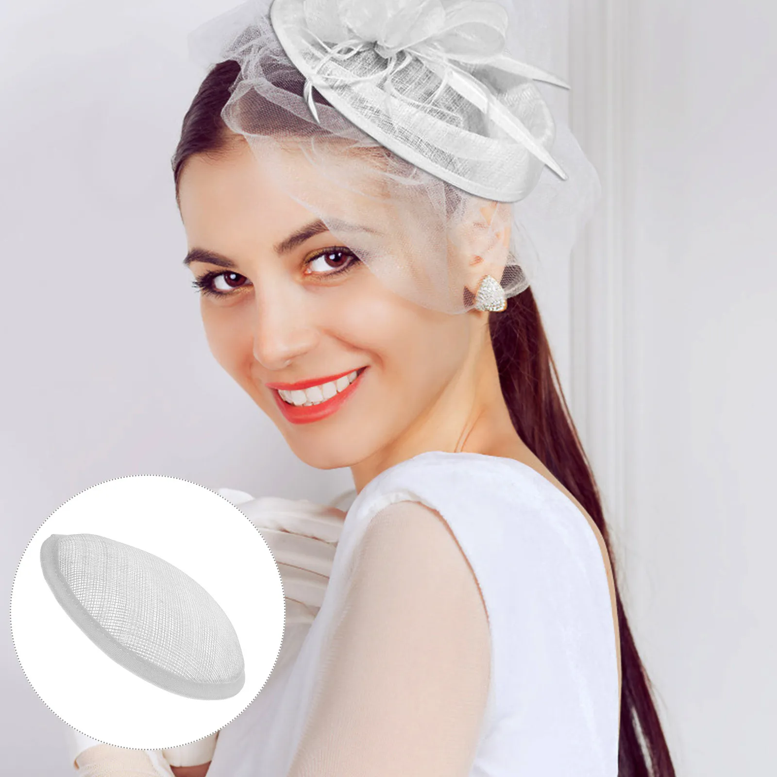 1 szt. Filcowa siatka lniana do kapeluszy, eleganckie akcesoria DIY do tworzenia kapeluszy, okrągłe materiały do nakryć głowy, eleganckie, modne, kreatywne akcesoria do nakryć głowy