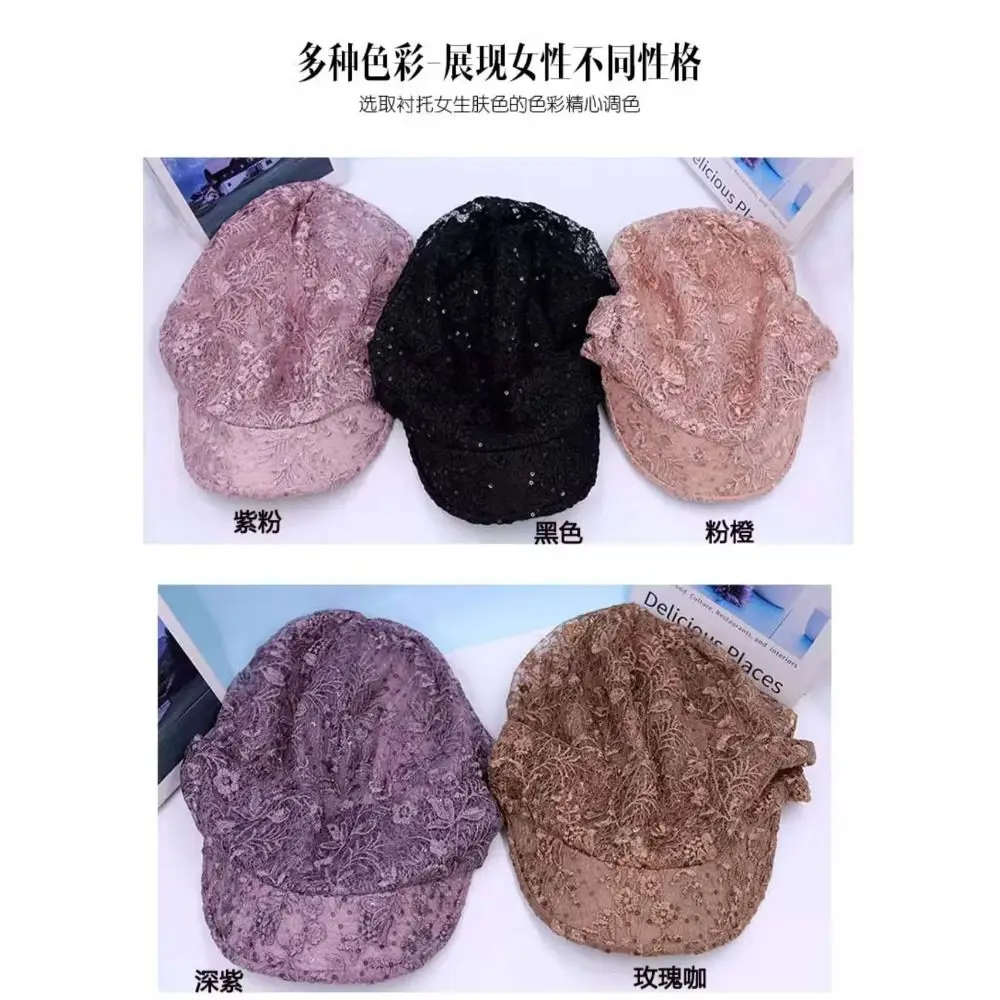 Ażurowa czapka beanie z kwiatowym haftem, oddychająca damska czapka baseballowa, codzienna czapka z daszkiem, turban, czapka beanie, czapka na jesień i lato Ażurowa czapka beanie z kwiatowym haftem, oddychająca damska czapka baseballowa, codzienna czapka z daszkiem, turban, czapka beanie, czapka na jesień i lato