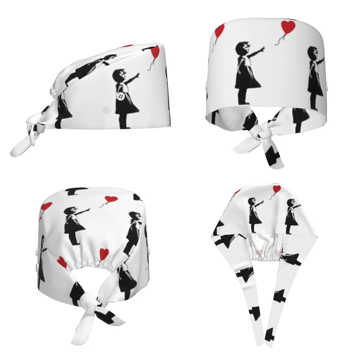 Banksy – Dziewczynka z balonem, czapka medyczna, czapka chirurgiczna, unisex, regulowana czapka pielęgniarska dla dentysty