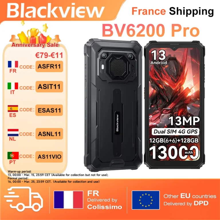 Blackview BV6200 Pro Wytrzymały smartfon (6+6) 6.56 cali Android 13… - zdjęcie 1