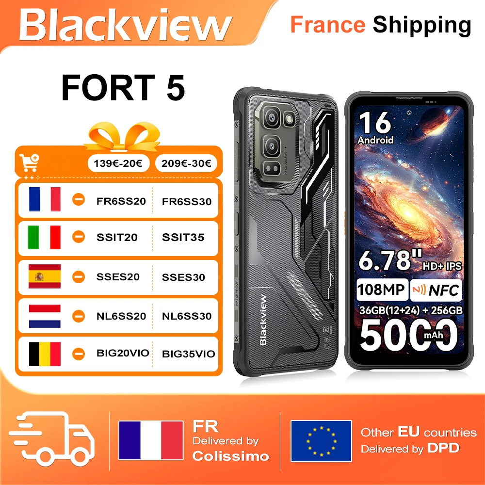 Blackview FORT 5 Najlżejszy Odporny Smartfon z Aparatem