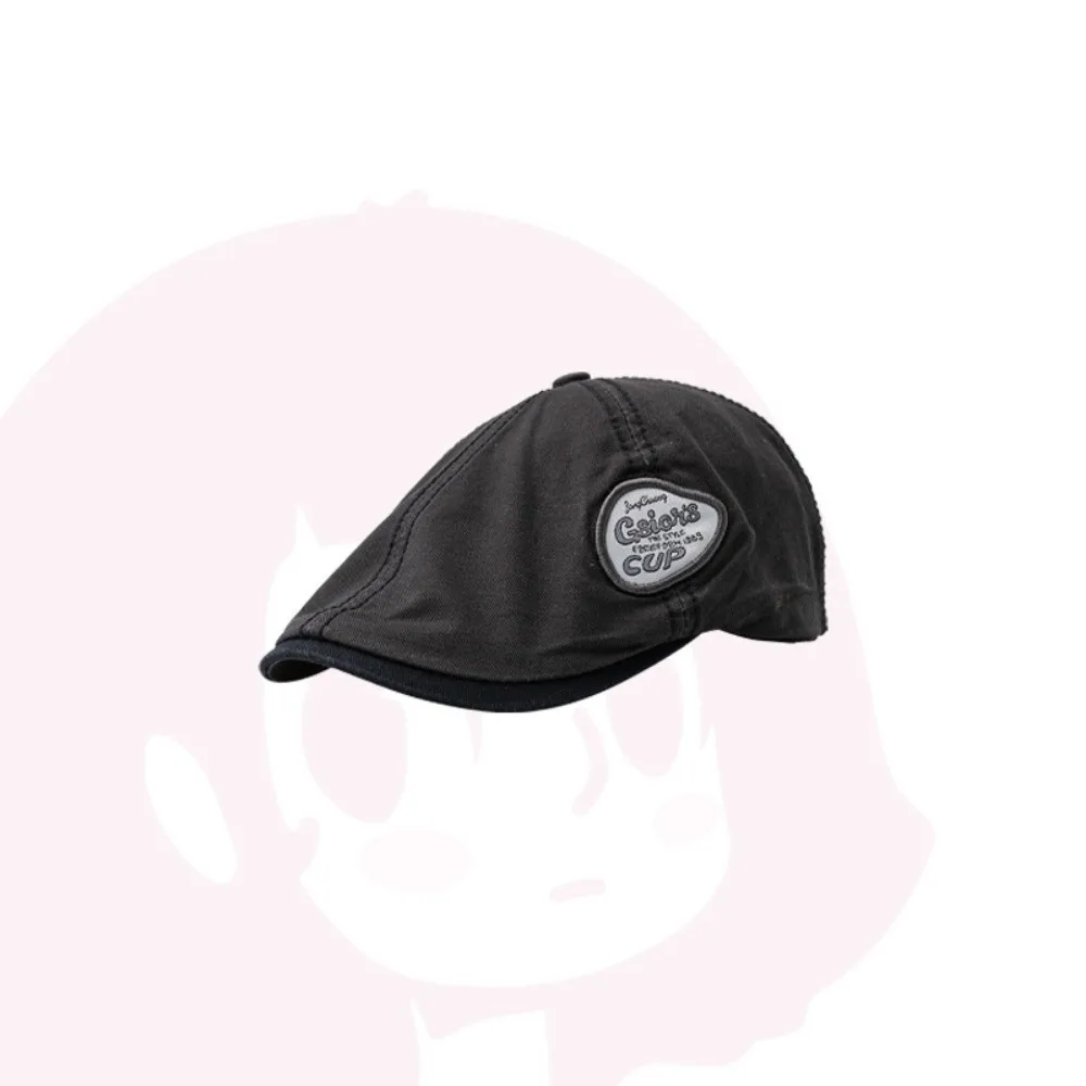 Casualowa czapka gazeciarza w stylu vintage, Y2K, japoński styl retro, czapka artystyczna, kontrastowe kolory, haftowany beret, styl Spicy Girl