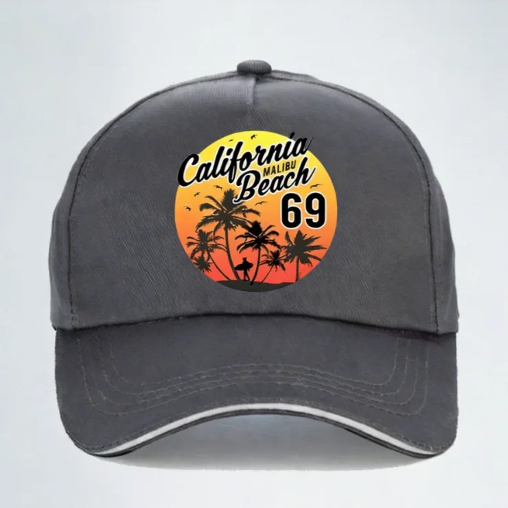 Czapka baseballowa California Malibu Beach, daszek na plażę, czapka z nadrukiem kreskówkowym, męska i damska czapka typu snapback