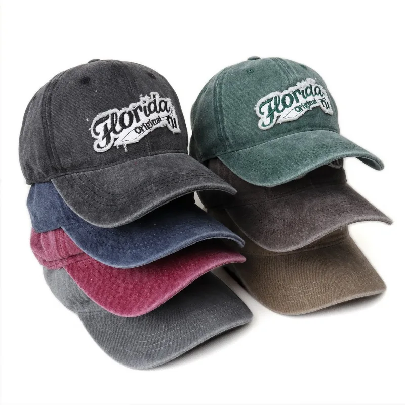 Czapka baseballowa unisex z bawełny, kolekcja wiosna/lato 2026, styl vintage, efekt sprania, haft z napisem ALWAYS – inspirowana hip-hopem, regulowana (snapback)