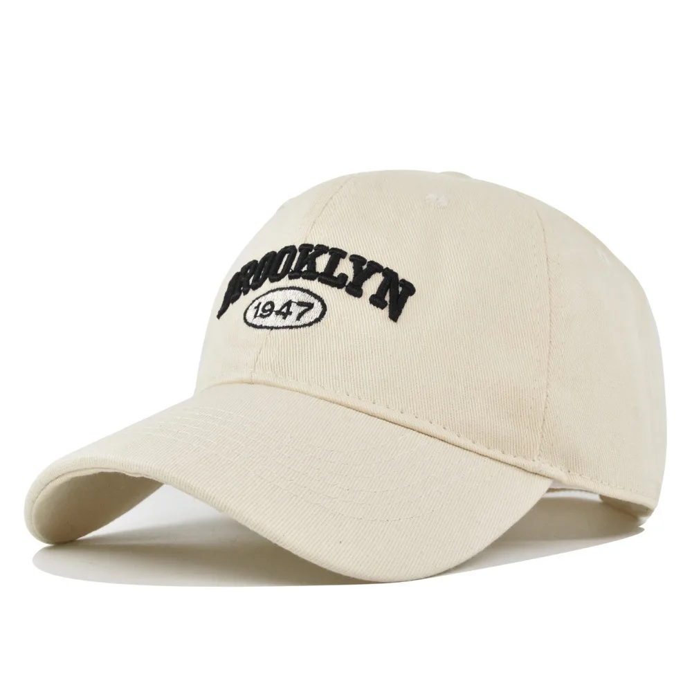 Czapka baseballowa vintage Brooklyn z haftem, regulowana, z efektem sprania, typu dad hat, dla mężczyzn i kobiet, do sportów outdoorowych, modny styl streetwear