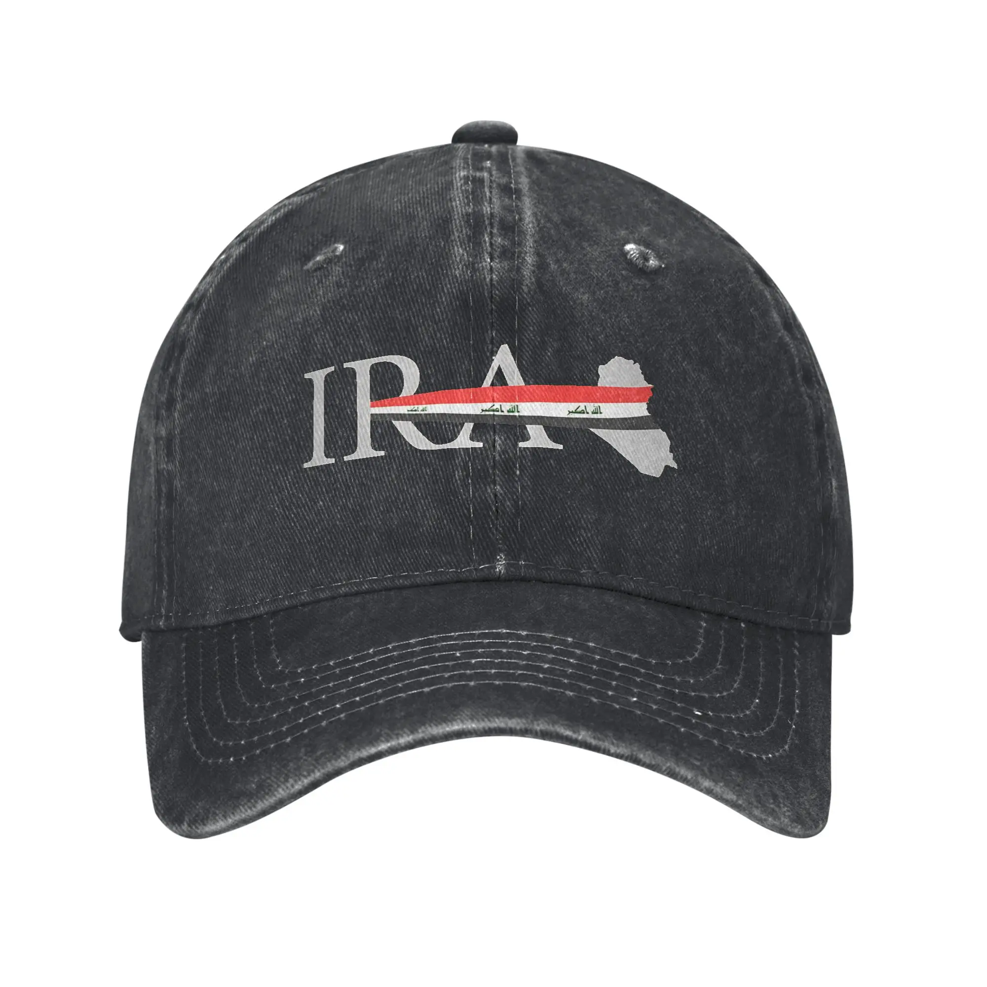 Czapka baseballowa z motywem starych flag i mapy Iraku, styl y2k, przewiewna czapka typu trucker, letnia, unisex, męska, idealna na wędrówki, wędkowanie
