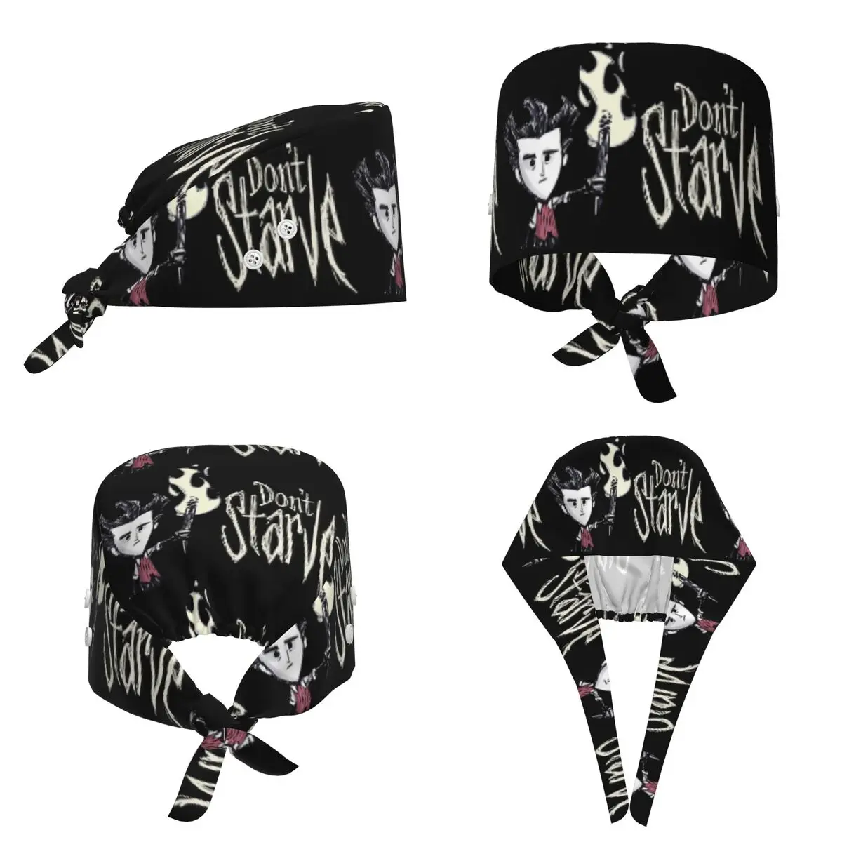 Czapka chirurgiczna Don’t Starve Together, czapka robocza dla lekarzy, czapka chirurgiczna dla mężczyzn i kobiet, regulowana czapka pielęgniarska dla dentystów