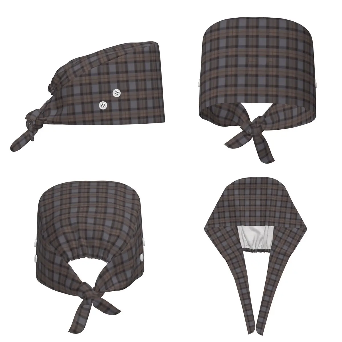 Czapka chirurgiczna w kratę Outlander – Tartan Fraser, czapka robocza dla lekarzy, unisex, regulowana czapka pielęgniarska dla dentystów