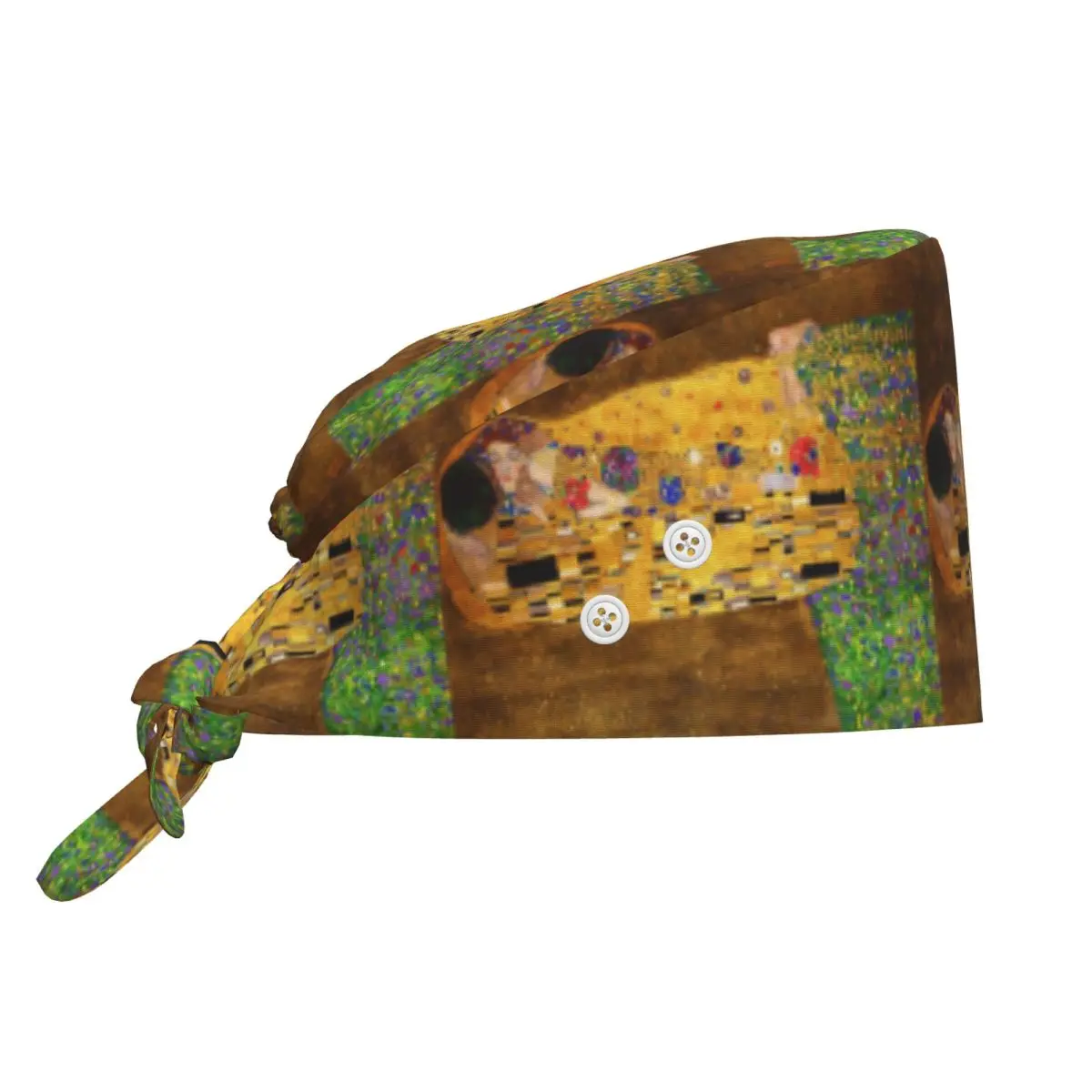 Czapka chirurgiczna z motywem Pocałunku Gustava Klimta (1907 – 1908) dla lekarzy, dentystów, pielęgniarek, regulowana, męska i damska