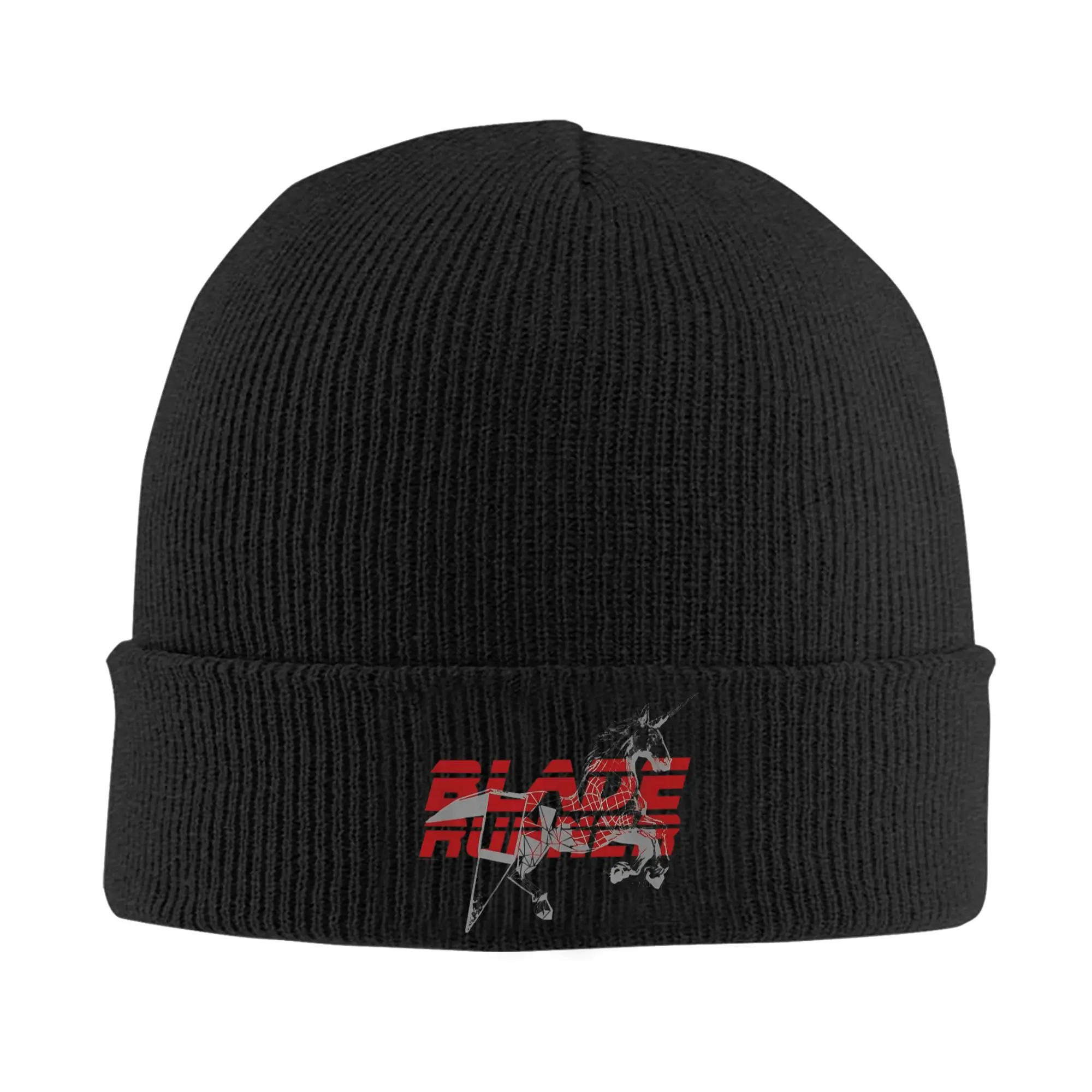 Czapka Dzianinowa WB100 Blade Runner Digital Unicorn Vintage Movie Poster Zimowa Ciepła Akrylowa Czapka typu Beanie Street Caps Męska Damska Prezent