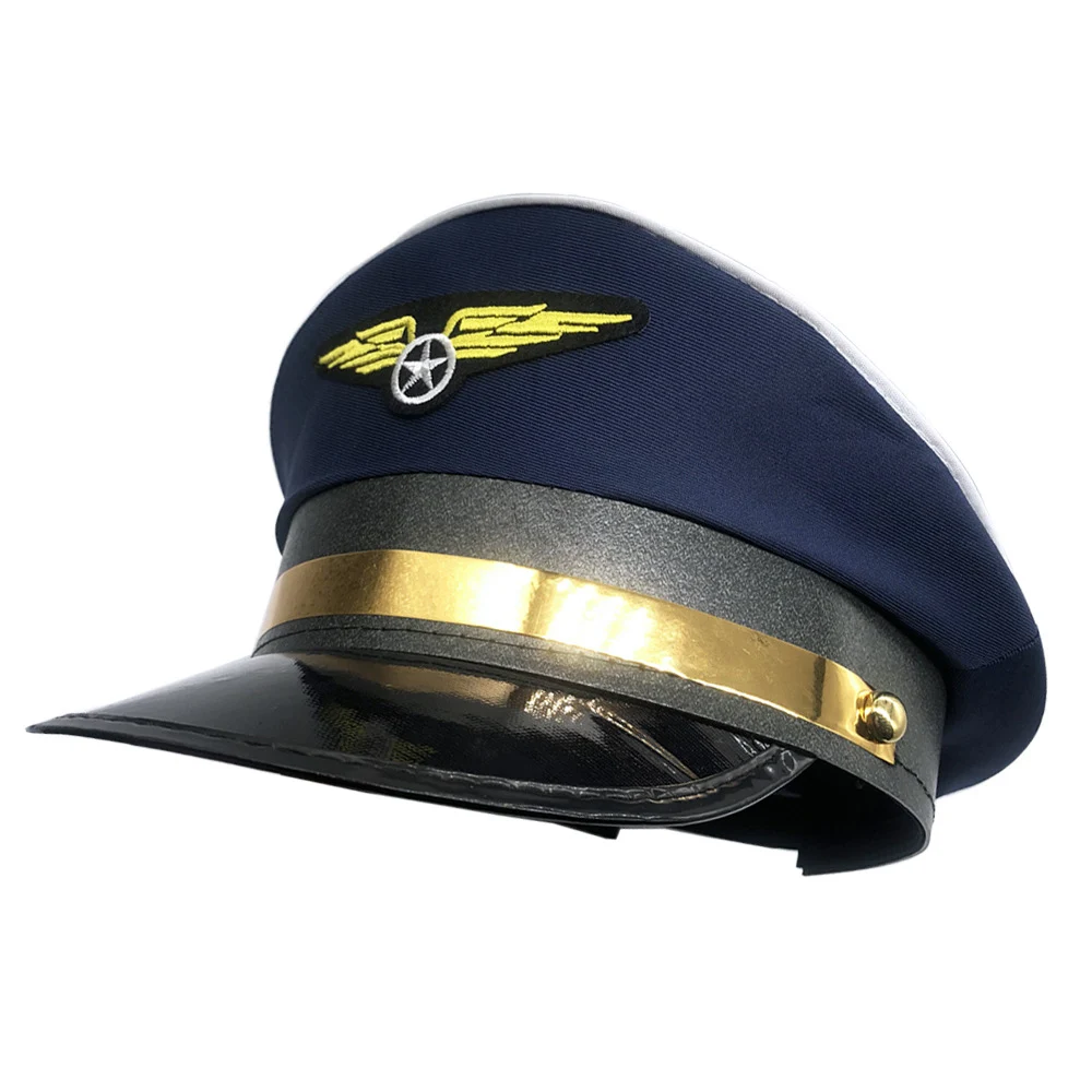 Czapka Kapitańska Cosplay Lotnicza Czapka Marynarska Kostium na Imprezę Policja Marynarze Czapki Kapitańskie z Odznaką Unisex 1 szt Czapka Kapitańska Cosplay Lotnicza Czapka Marynarska Kostium na Imprezę Policja Marynarze Czapki Kapitańskie z Odznaką Unisex 1 szt
