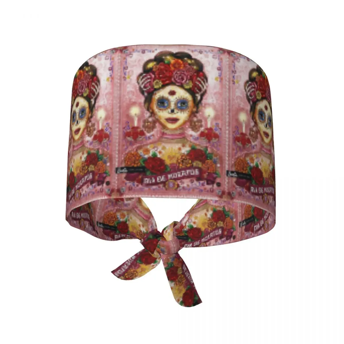 Czapka medyczna na Dzień Zmarłych (Dia De Los Muertos) dla kobiet i mężczyzn, regulowana czapka chirurgiczna dla lekarzy, pielęgniarek i dentystów