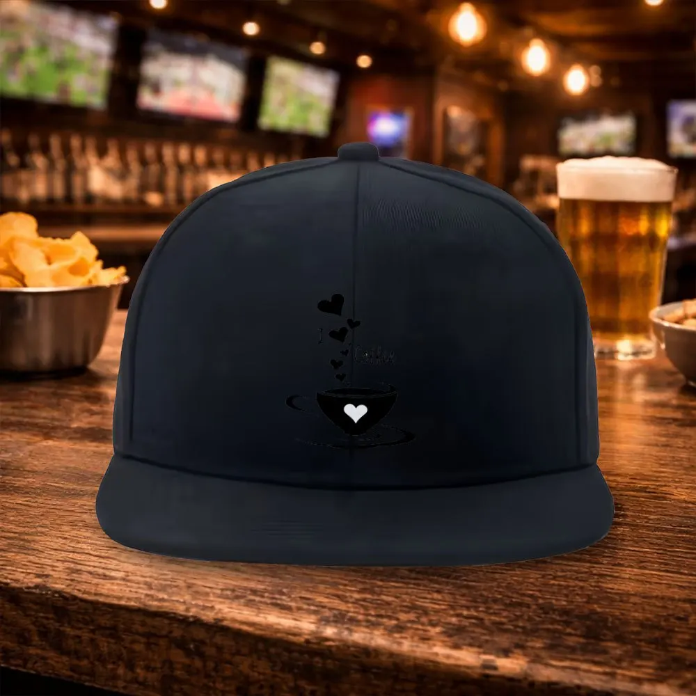 Czapka z daszkiem 2026 I Love Coffee Flat Brim Hip-Hop – Modna czapka bejsbolówka w stylu hip-hop – Czapka sportowa na zewnątrz – Czapka hip-hop dla par – Uniwersalna czapka typu duckbill