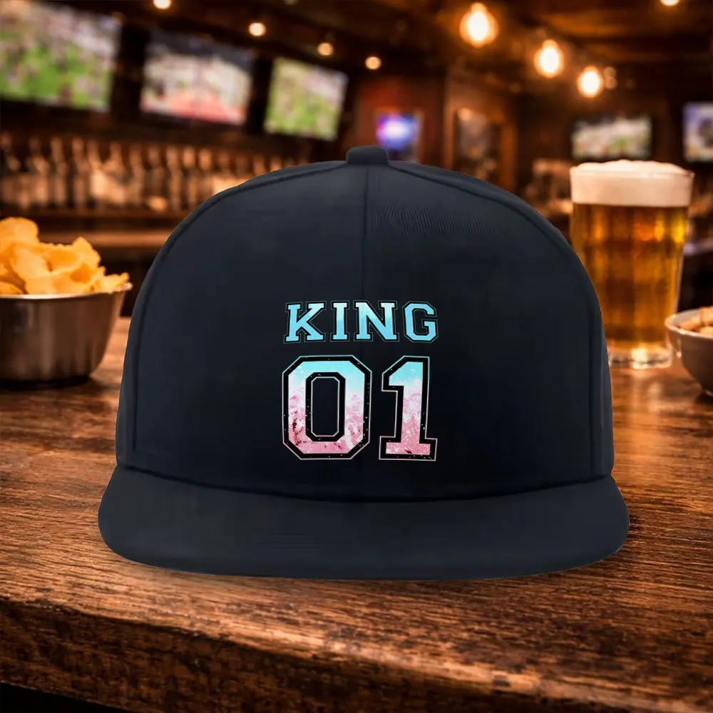 Czapka z daszkiem 2026 KING01 z płaskim daszkiem w stylu hip-hop – Modna czapka sportowa na ulicę i do aktywności na świeżym powietrzu – Czapka hip-hop dla par – Uniwersalna Duckbi