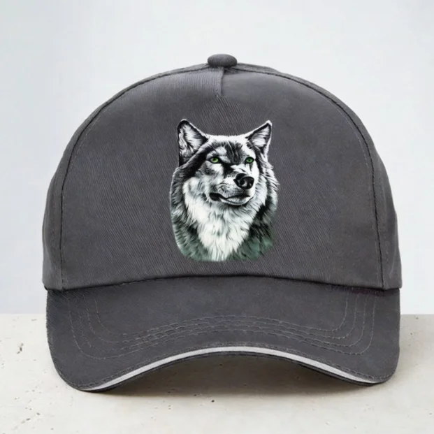Czapka z daszkiem Animal Wolf, unisex, sportowa, na zewnątrz, męska, damska, oddychająca, regulowana, typu snapback