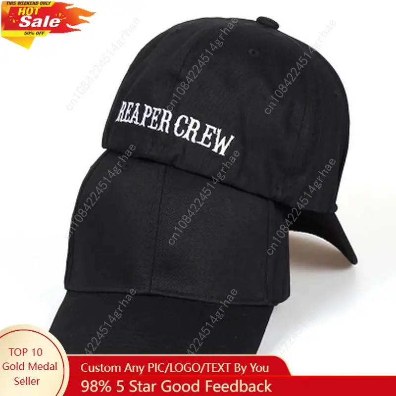 Czapka z daszkiem Brand Black Hats Sons Of Anarchy For Reaper Crew, regulowana, damska i męska, z haftowanymi literami, czapka hip-hopowa dla mężczyzn Czapka z daszkiem Brand Black Hats Sons Of Anarchy For Reaper Crew, regulowana, damska i męska, z haftowanymi literami, czapka hip-hopowa dla mężczyzn