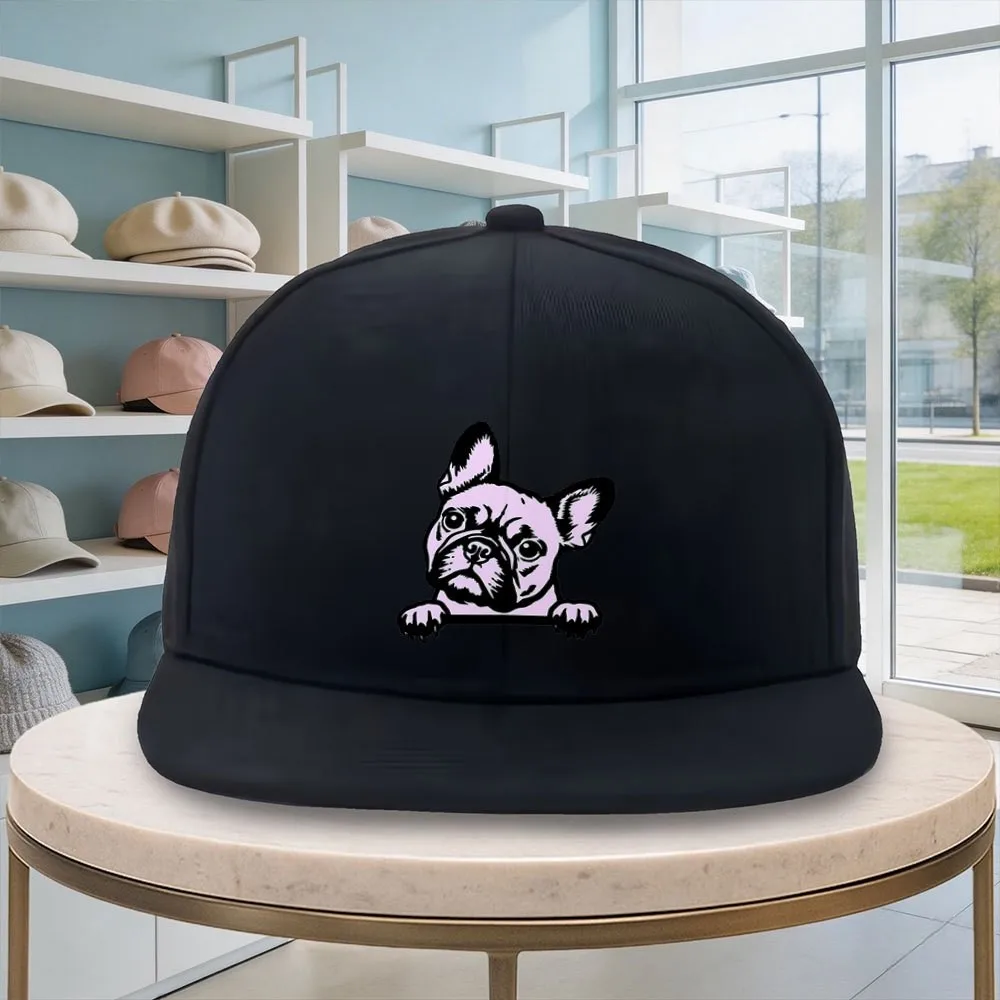 Czapka z daszkiem French Bulldog Unisex Regulowana Czapka typu Duckbill Modna Odzież Uliczna Graficzny Nadruk Prezent dla Miłośników Psów