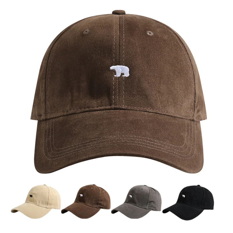 Czapka z daszkiem na wiosnę i lato dla kobiet i mężczyzn, haftowany niedźwiedź polarny, czapki typu snapback w stylu hip-hop, bawełniane kapelusze przeciwsłoneczne, unisex, codzienna czapka z daszkiem Czapka z daszkiem na wiosnę i lato dla kobiet i mężczyzn, haftowany niedźwiedź polarny, czapki typu snapback w stylu hip-hop, bawełniane kapelusze przeciwsłoneczne, unisex, codzienna czapka z daszkiem