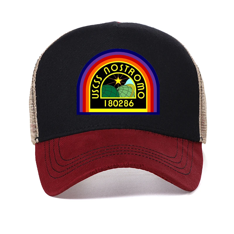 Czapka z daszkiem Space Force Explore Convenant USCSS Nostromo, niebieskie skrzydła lotnicze, odznaka oficerska, męska czapka, letnia czapka typu trucker z siatką