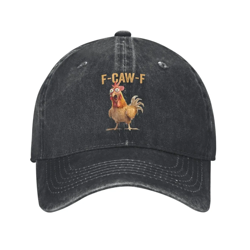 Czapka z daszkiem Spring F Caw F Quote Rooster Meme Baseball Cap Sun Sun-Proof Washed Trucker Hat Unisex Men Casual Hiking Fishing Snapback Cap