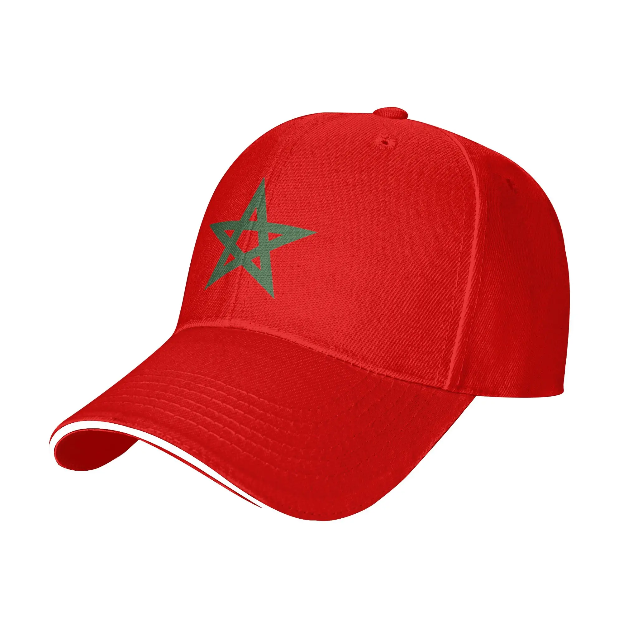Czapka z daszkiem z flagą Maroka, letnia, unisex, męska, personalizowana, typu trucker, chroniąca przed słońcem, w stylu streetwear, do sportów outdoorowych