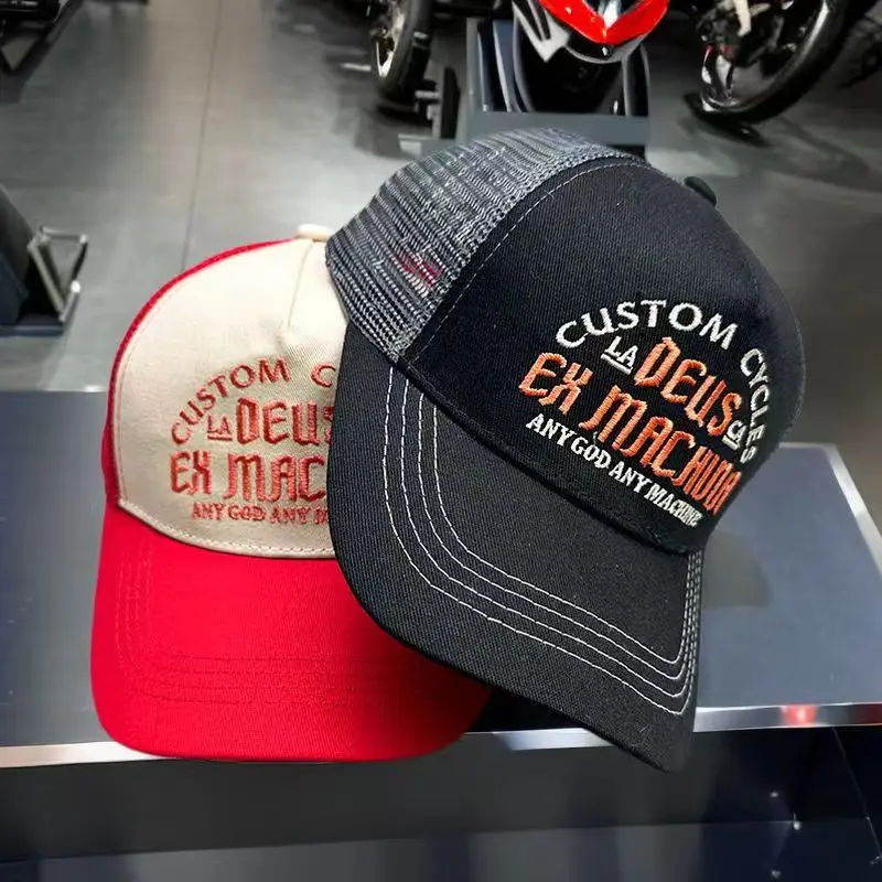 Czapki baseballowe w stylu vintage z nadrukiem DEUS na wiosnę/lato, dla mężczyzn i kobiet, czapki typu trucker, oddychające, chroniące przed słońcem, idealne na zewnątrz