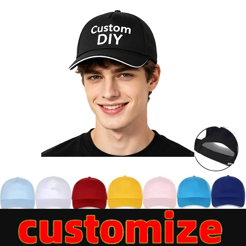 Czapki baseballowe z własnym logo DIY, czapki z wzorem dla mężczyzn i kobiet, czapka męska, nadruk tekstu, czapka typu trucker na rzep, designerska czapka męska